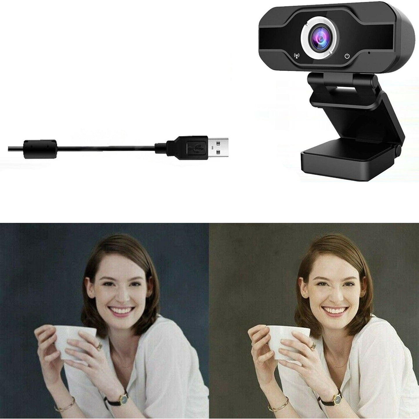 HD 1080P Webcam with Microphone for PCs and Laptops USB 2.0