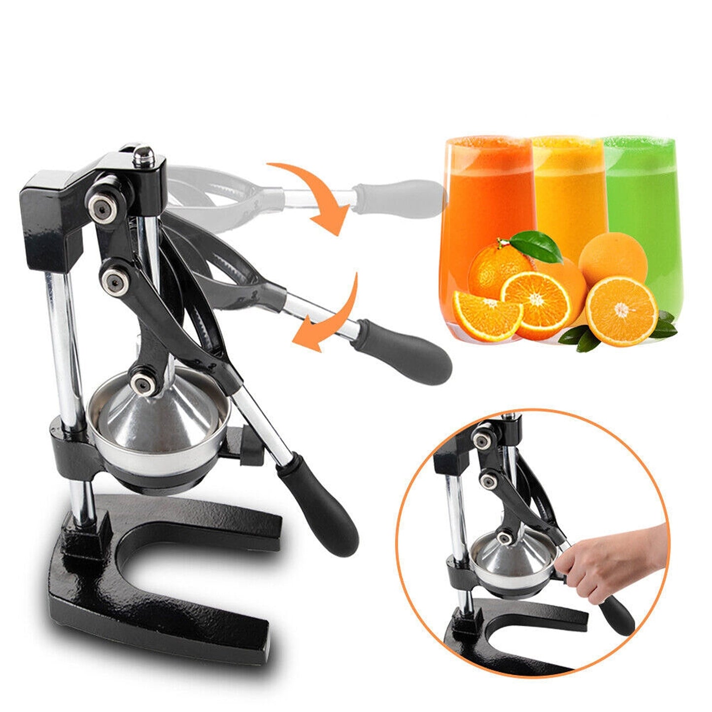 Manual Citrus Juicer Commercial Hand Press Extractor for Orange and Lemon