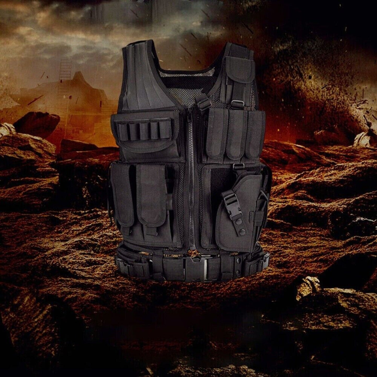 Combat Armor Plate Carrier Vest Molle Paintball Army Gear