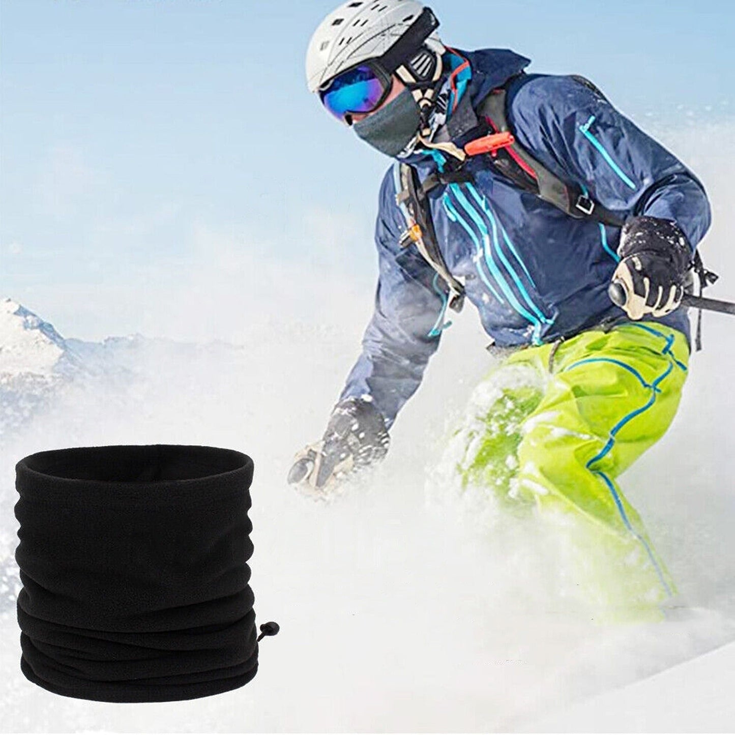 Winter Multi-Use Snood Warm Fleece Neck Scarf Beanie Hat for Men and Women