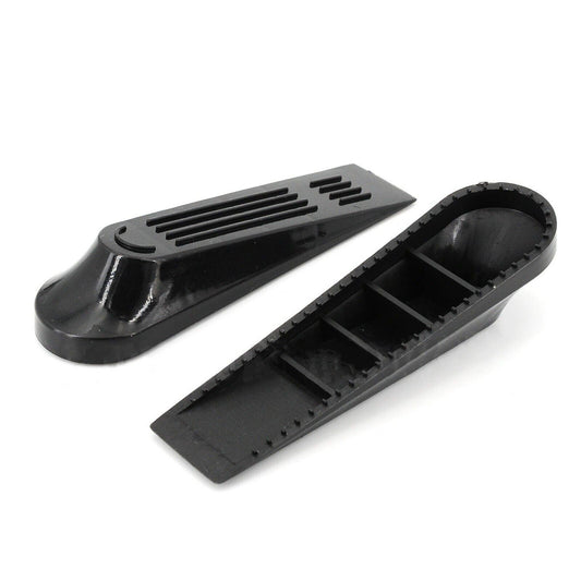 4pcs Non-Slip Thick Plastic Door Wedge Door Stoppers in Black