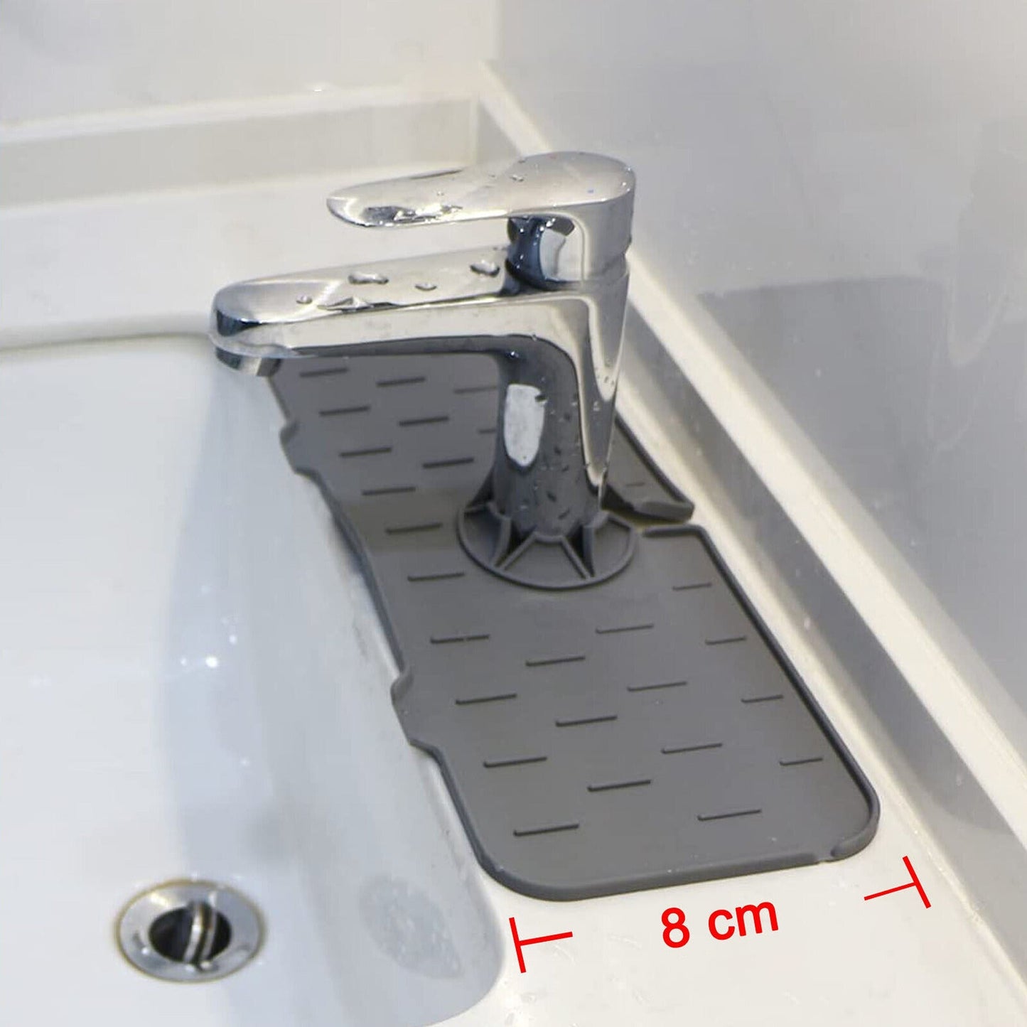 Round Silicone Kitchen Sink Splash Guard and Faucet Water Catcher