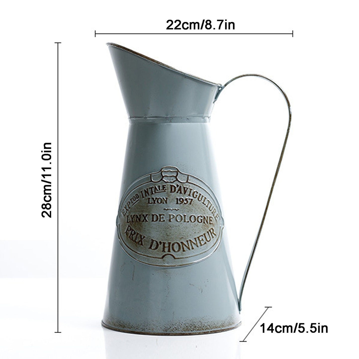 Garden Style Metal Jug Retro Chic Wedding Flower Vase Craft