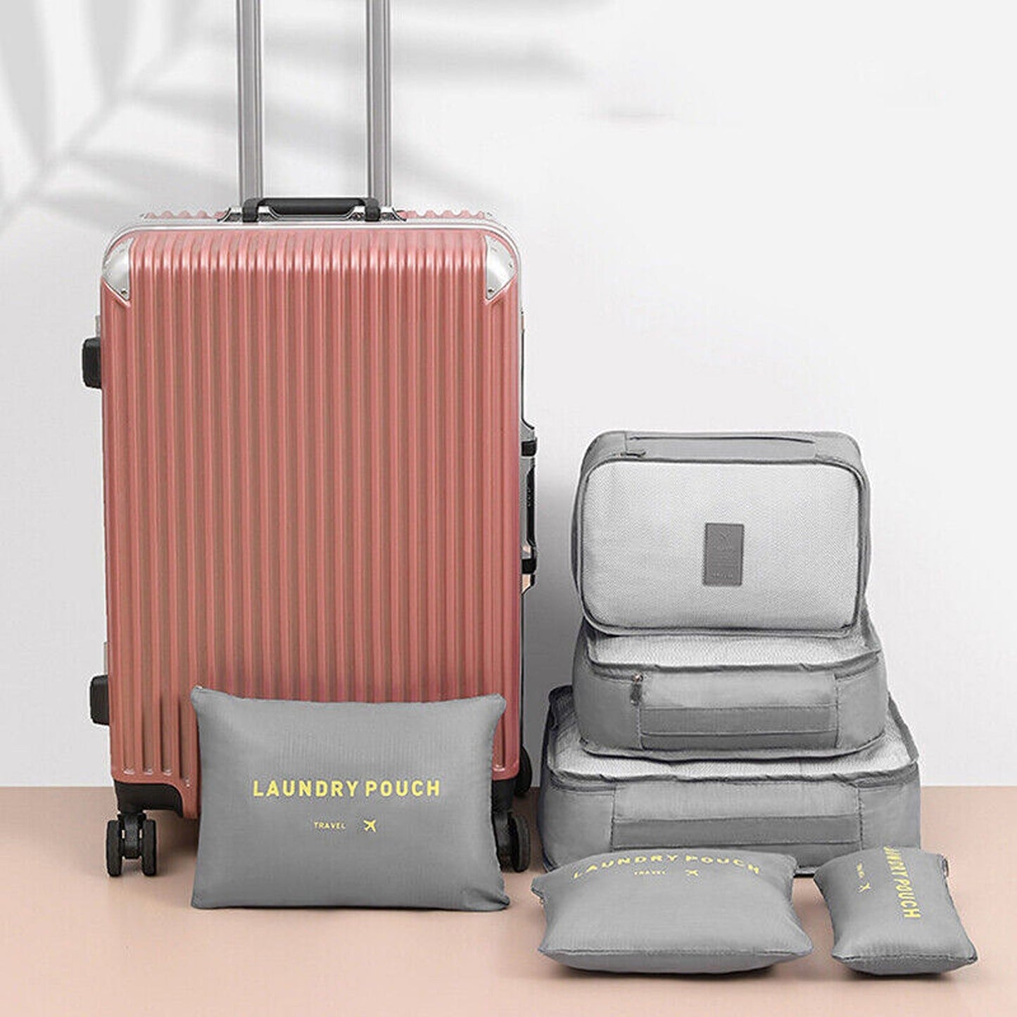 Six-Piece Travel Organizer Cubes for Efficient Luggage Packing