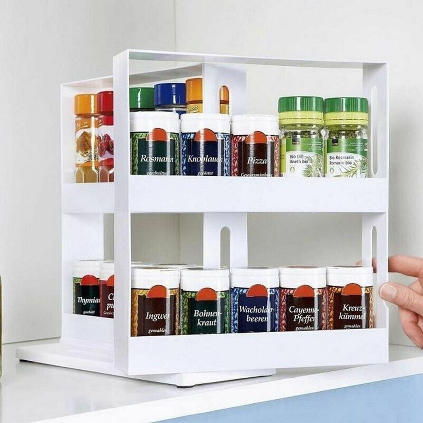 Slide Out Kitchen Cabinet Organizer for Spices and Cans Pantry Storage Rack