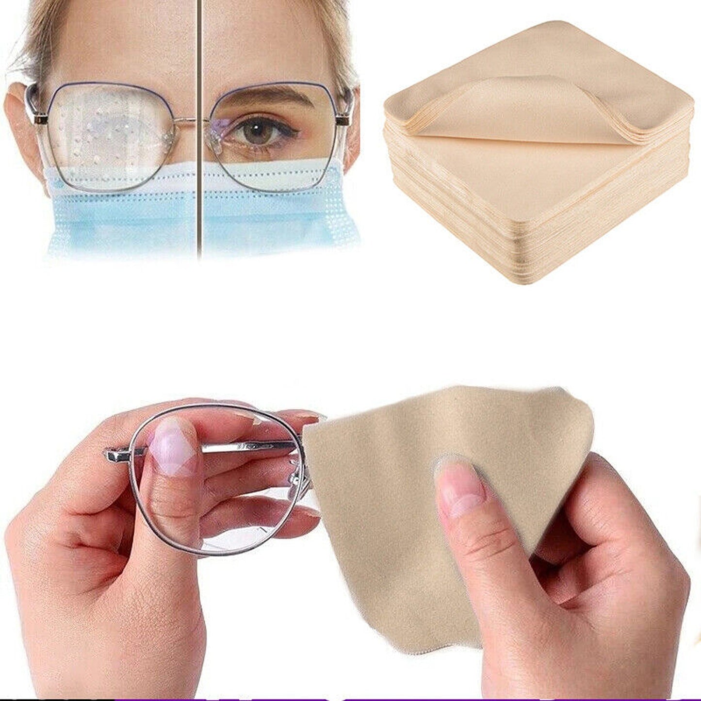 40-Pack Microfiber Suede Cleaning Cloths for Glasses Screens and Lenses