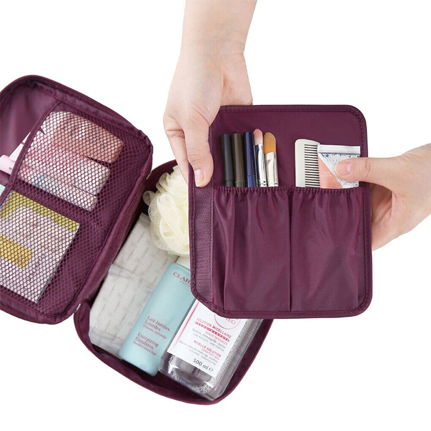 Travel Makeup Organizer Bag for Toiletries and Cosmetics