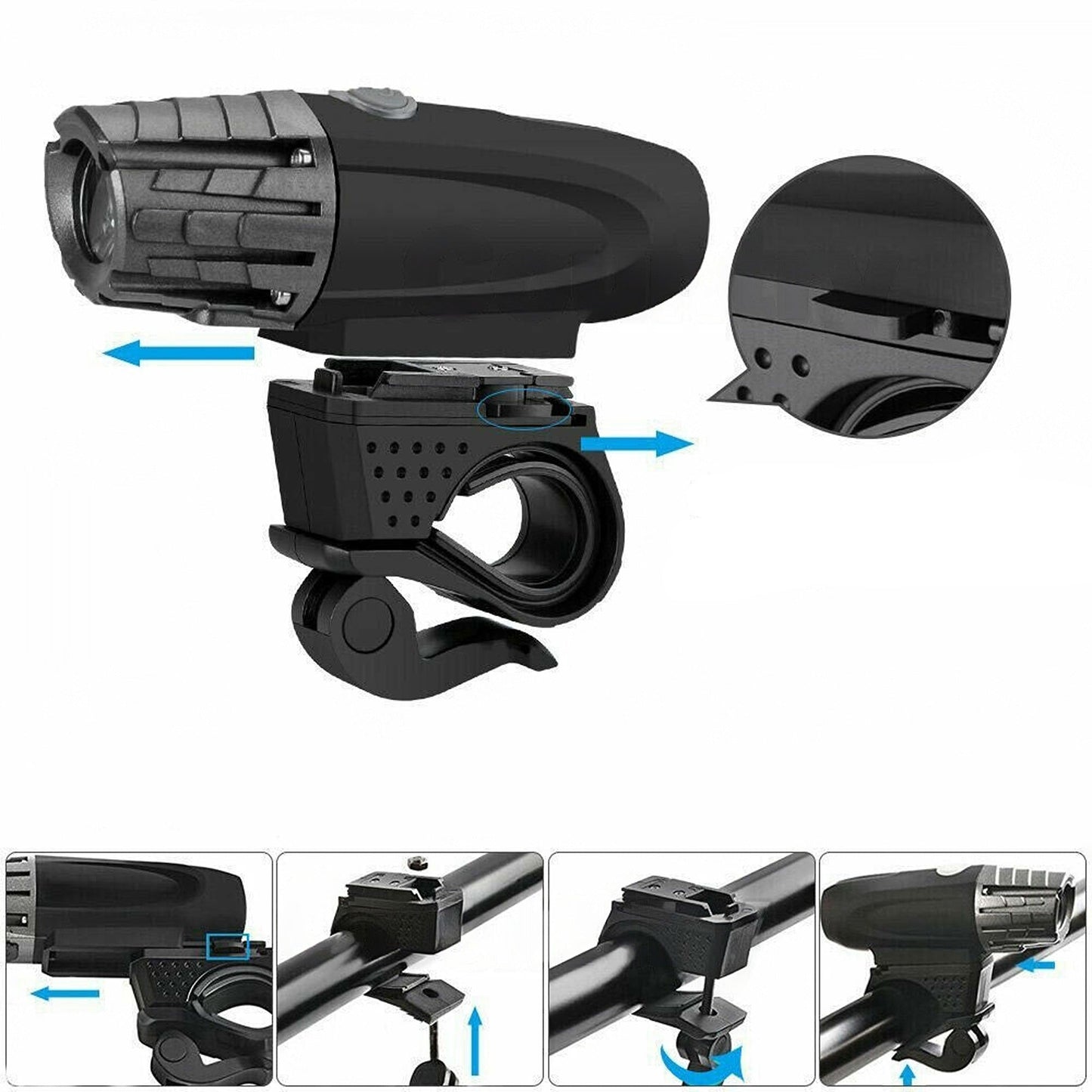 Rechargeable Bicycle Light Set Waterproof Front Rear LED Bike Lamp USB