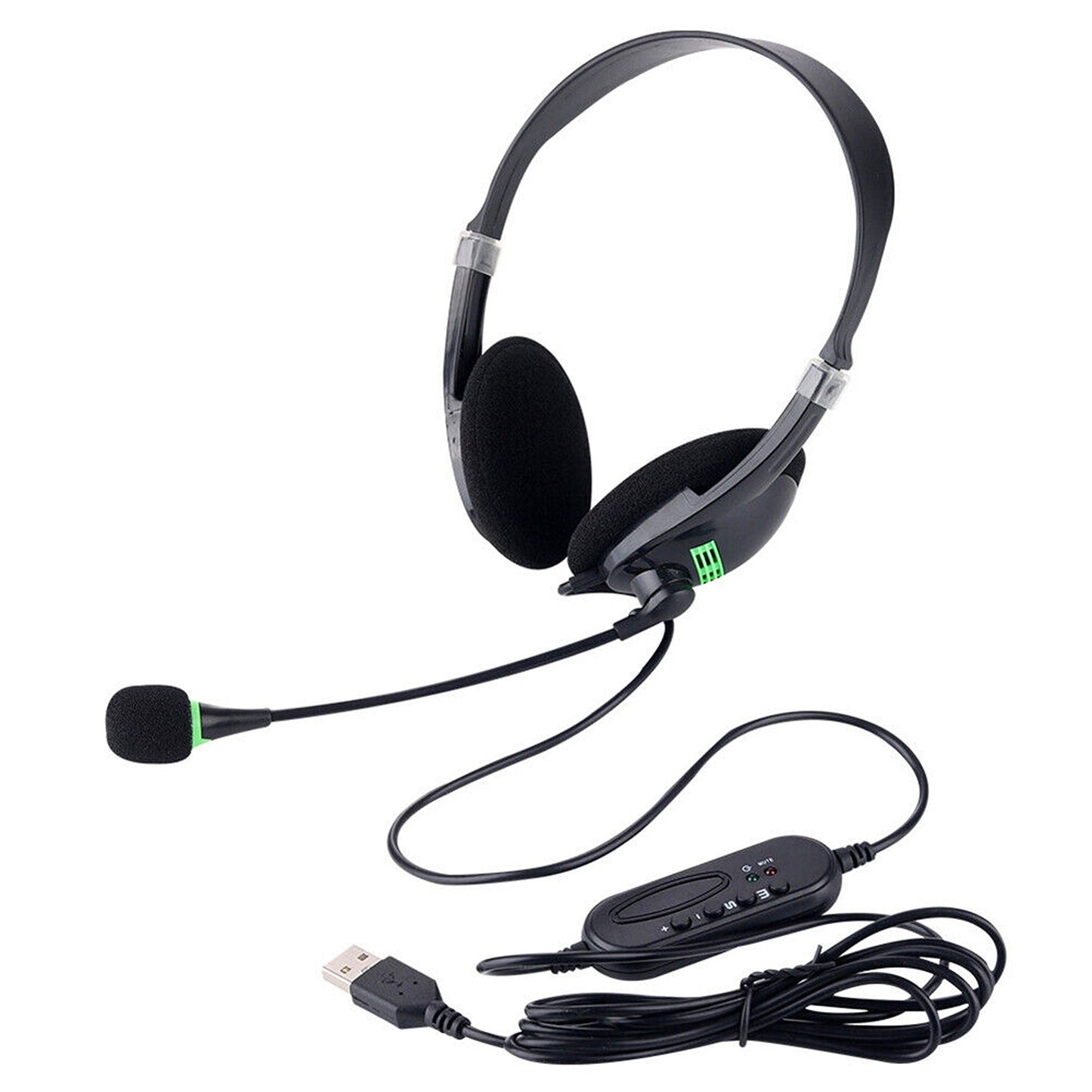 Computer USB Headphone Noise Cancelling With Microphone for PC