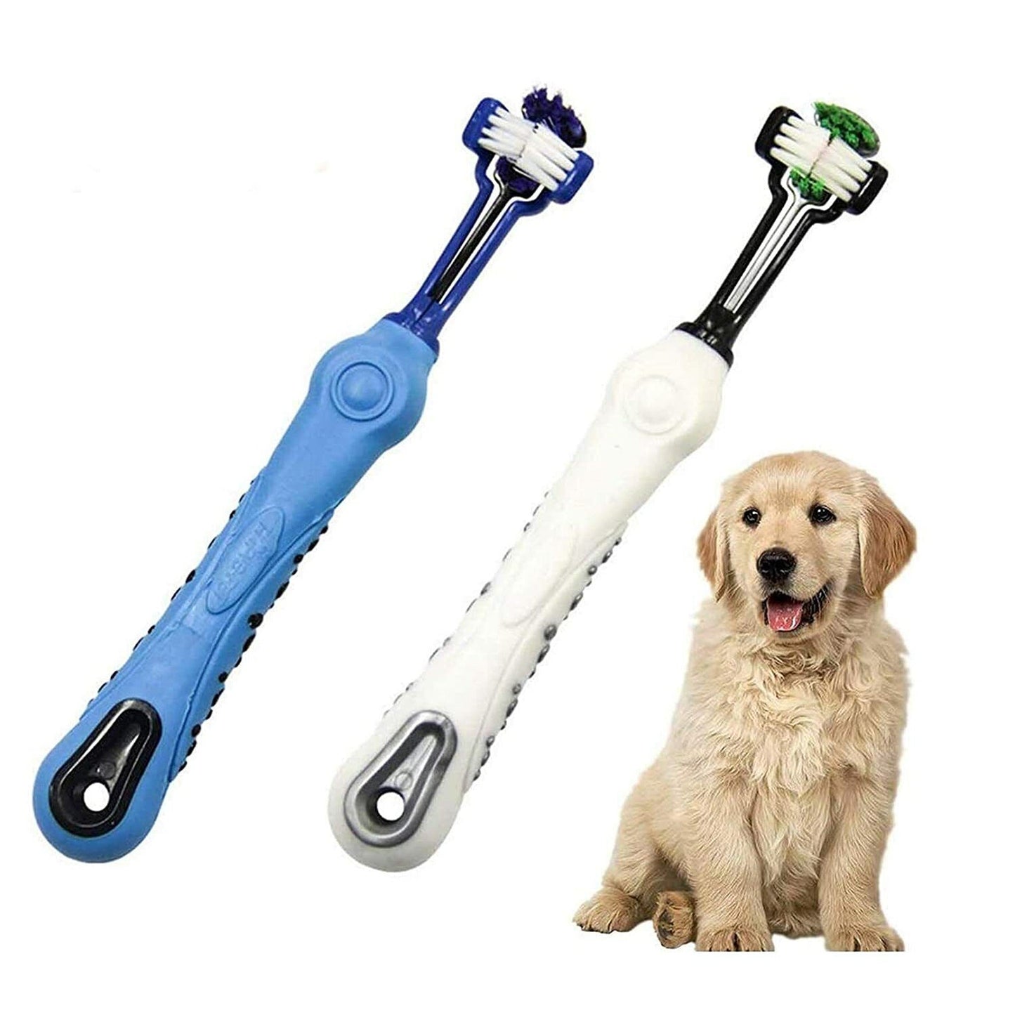 Pet Dental Care Three-Sided Dog Toothbrush for Tartar Reduction