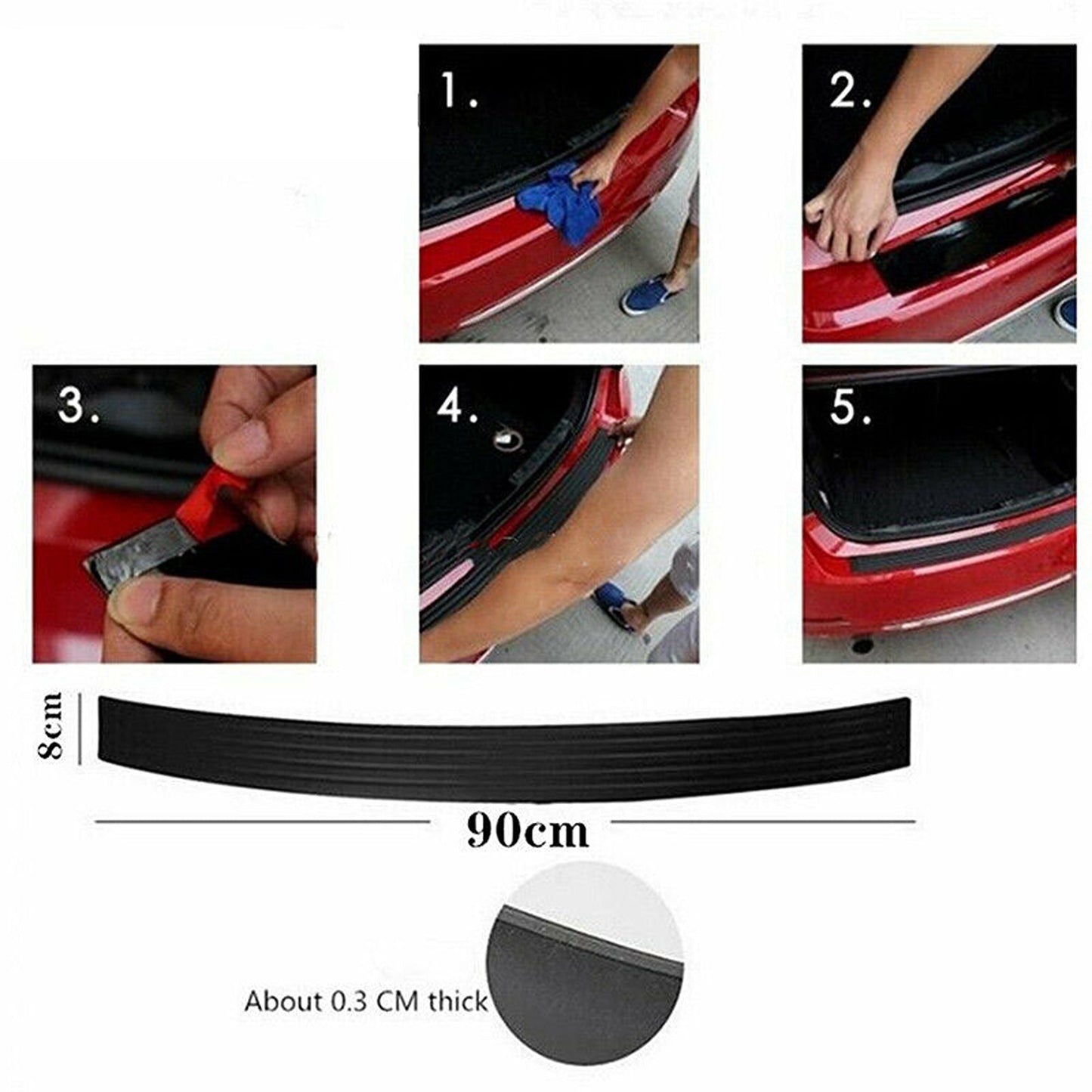 Rubber Car Trunk Edge Protector Scratch-Proof Bumper Guard