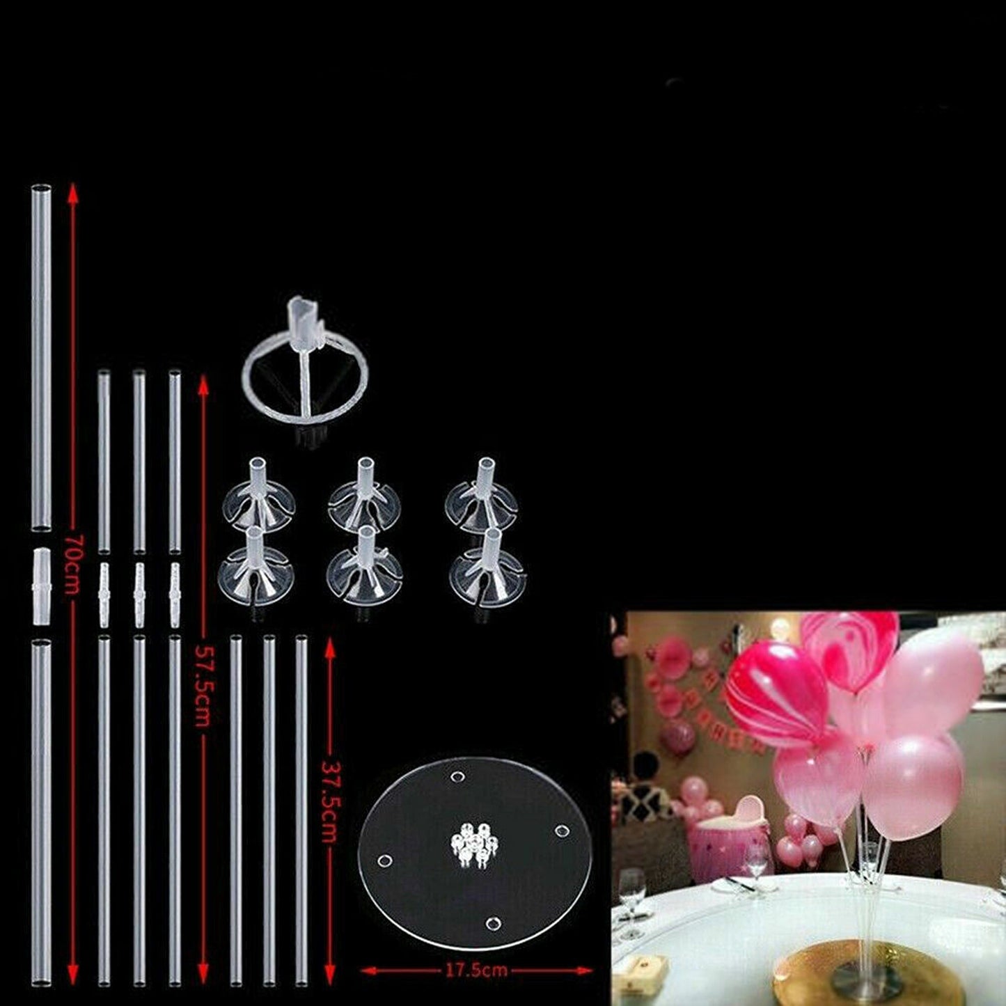 3 Sets Balloon Stand Holder Column Base Party Wedding Décor