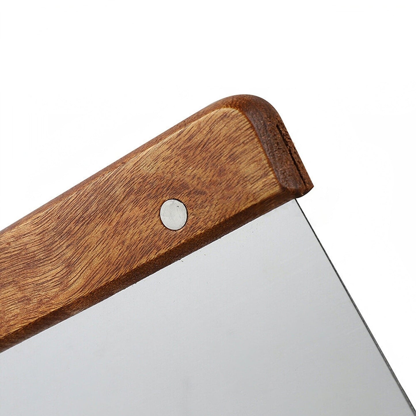 Wooden Handled Dough Cutter Stainless Steel Pastry Bench Scraper