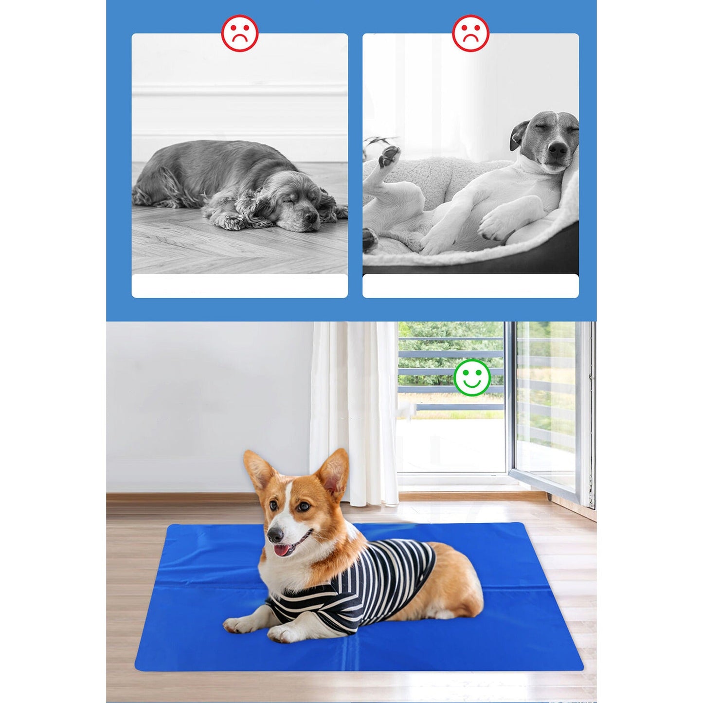 Non-Toxic Cooling Gel Mat for Dogs and Cats Summer Cool Bed