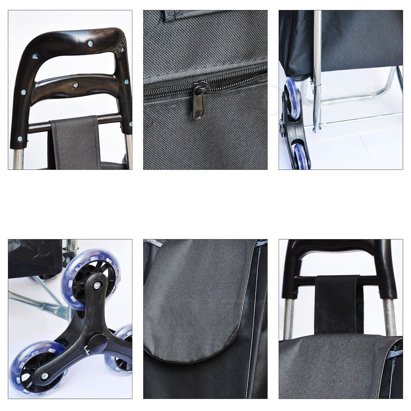 Stair Climbing 6-Wheel Shopping Trolley Cart with Bag