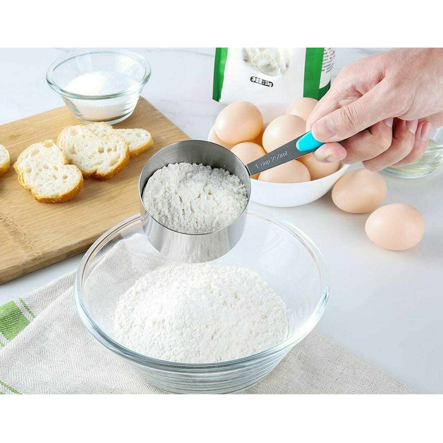 10pcs Stainless Steel Baking Measuring Spoons and Cups Kit