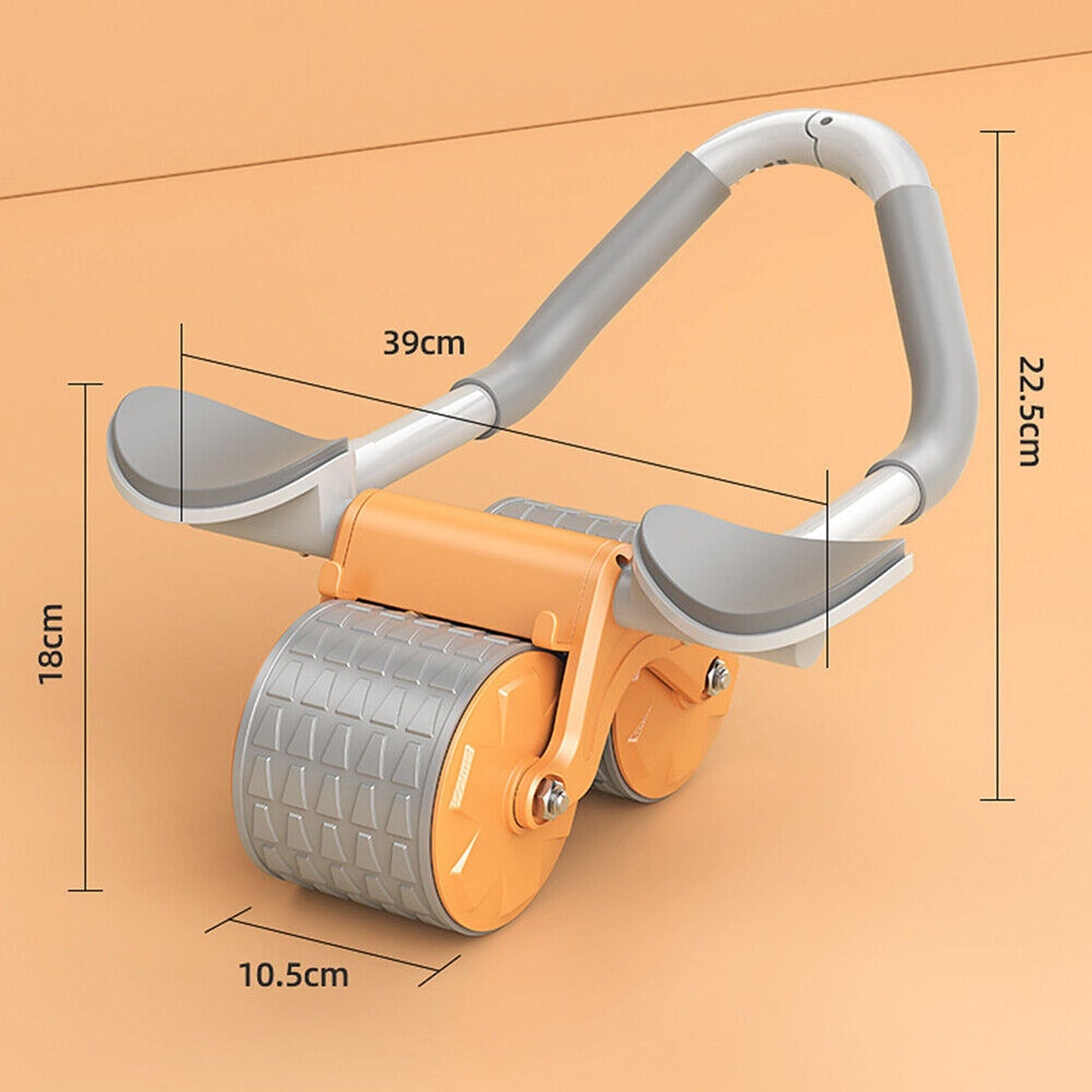Ab Roller Wheel with Automatic Rebound and Elbow Support for Abdominal Workout