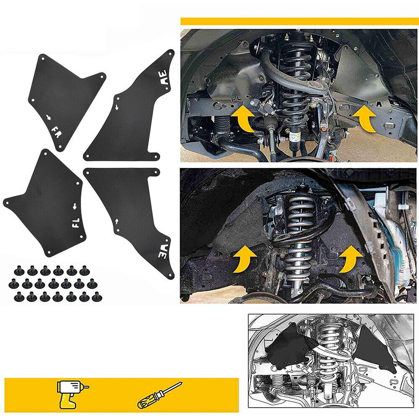 4pcs Mudflaps Splash Guard Set for Toyota Land Cruiser Prado 120 150 Series