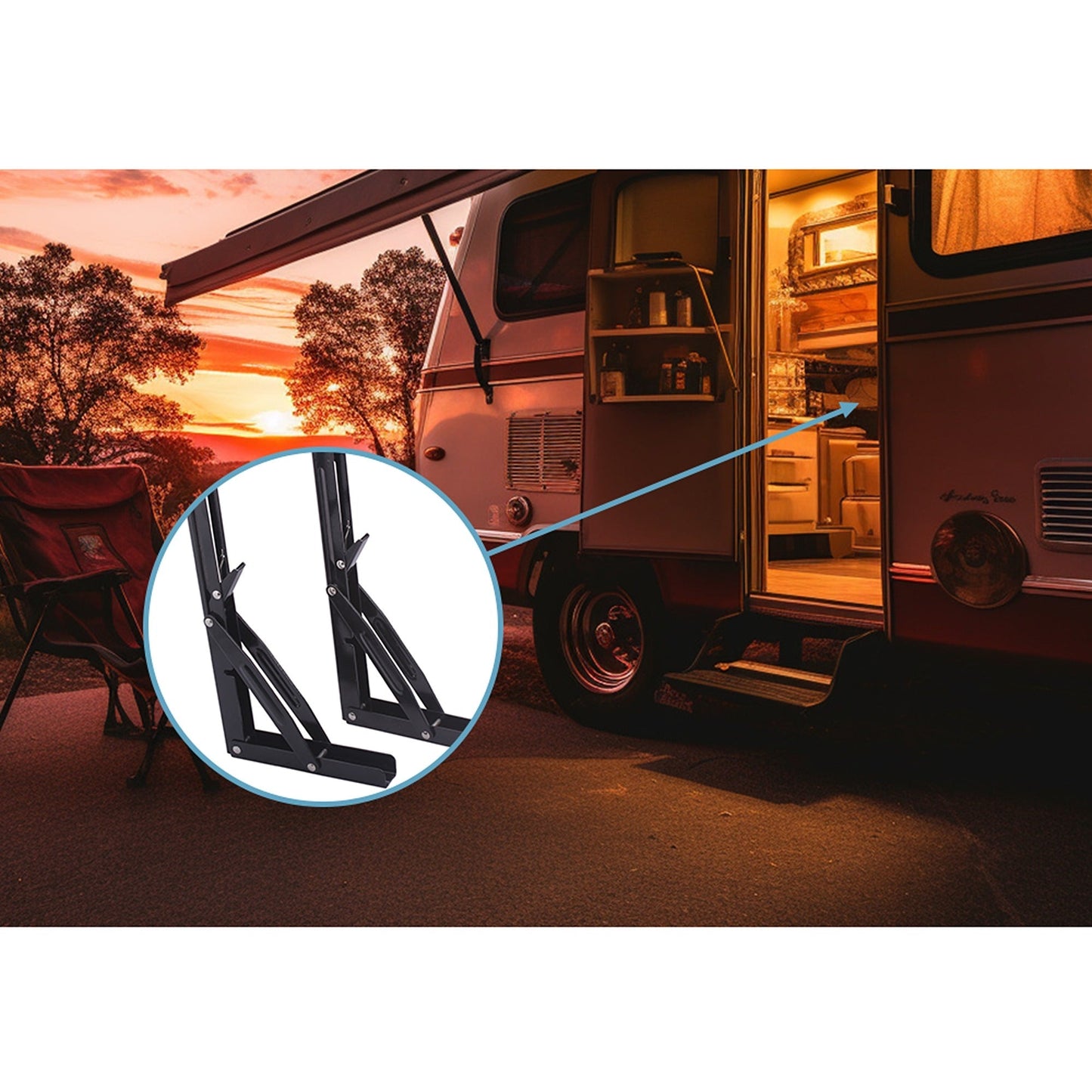 2pcs Black Steel Folding Table Bracket for Wall-Mounted Shelves
