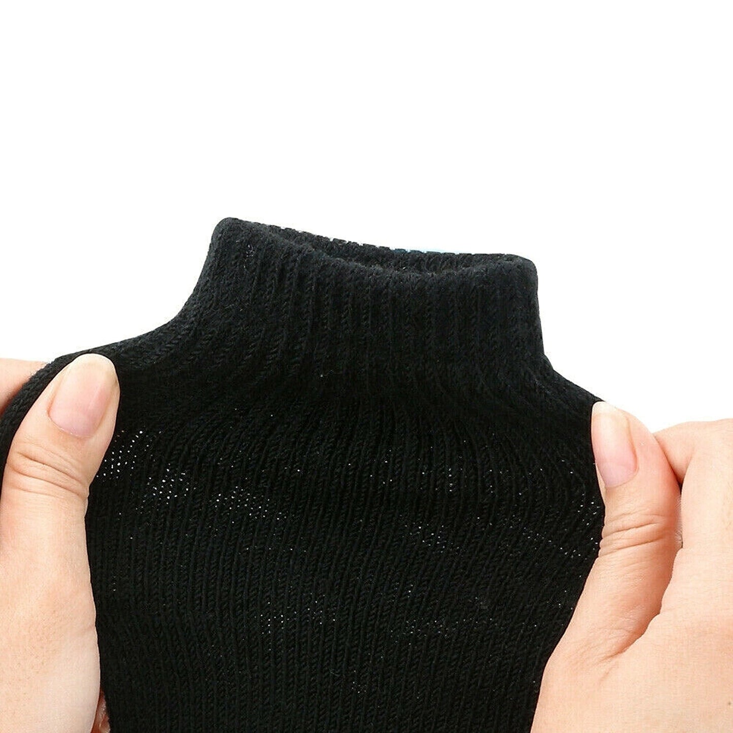 2 Pair Black Soft Knitted Winter Fingerless Gloves Unisex Open Finger