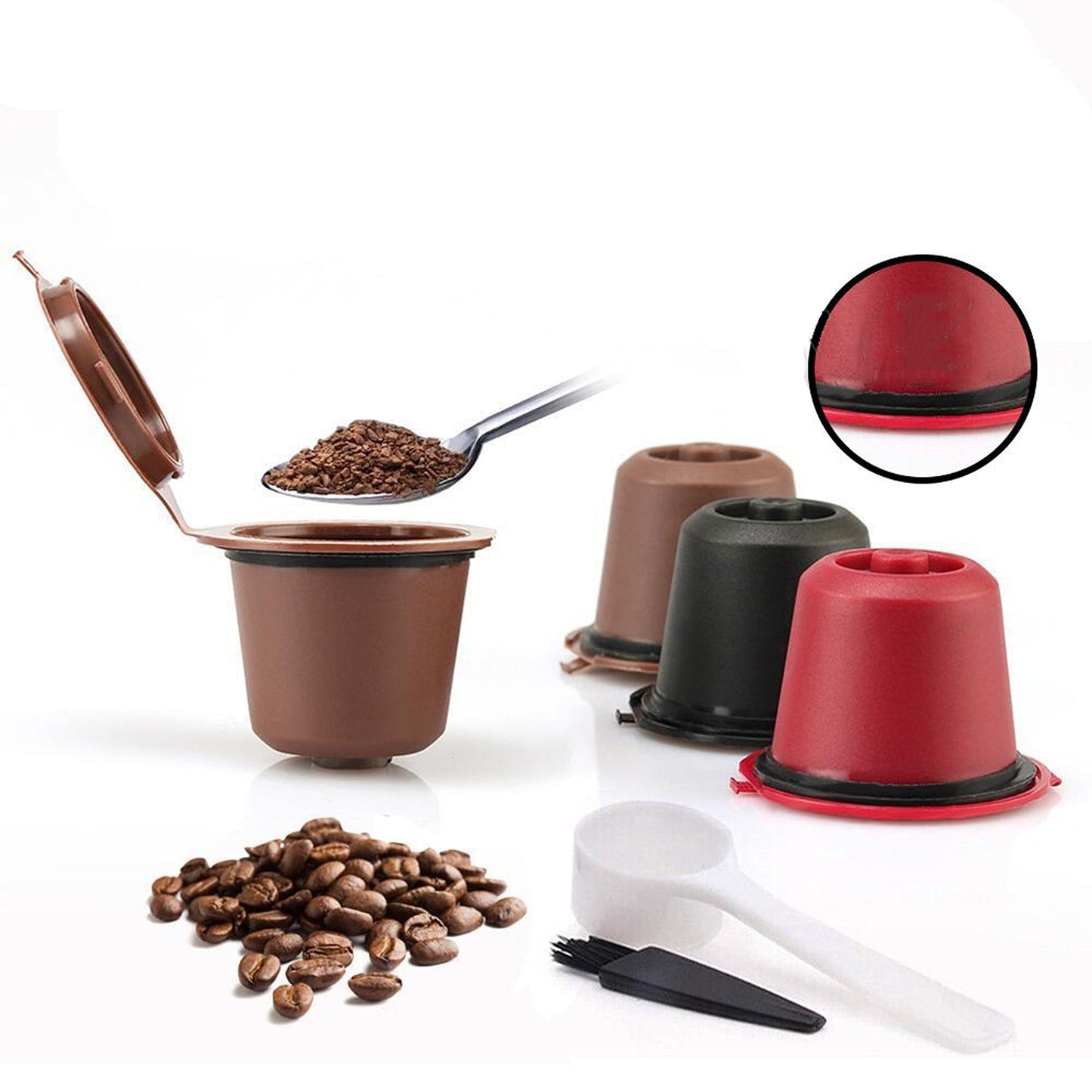 6pcs Coffee Filter Pods Reusable For Nespresso Machine