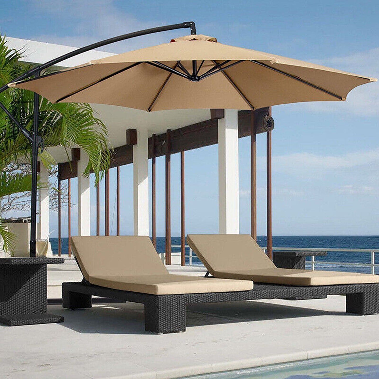 Khaki Replacement Fabric Canopy for Garden Umbrella - 6 or 8 Arms