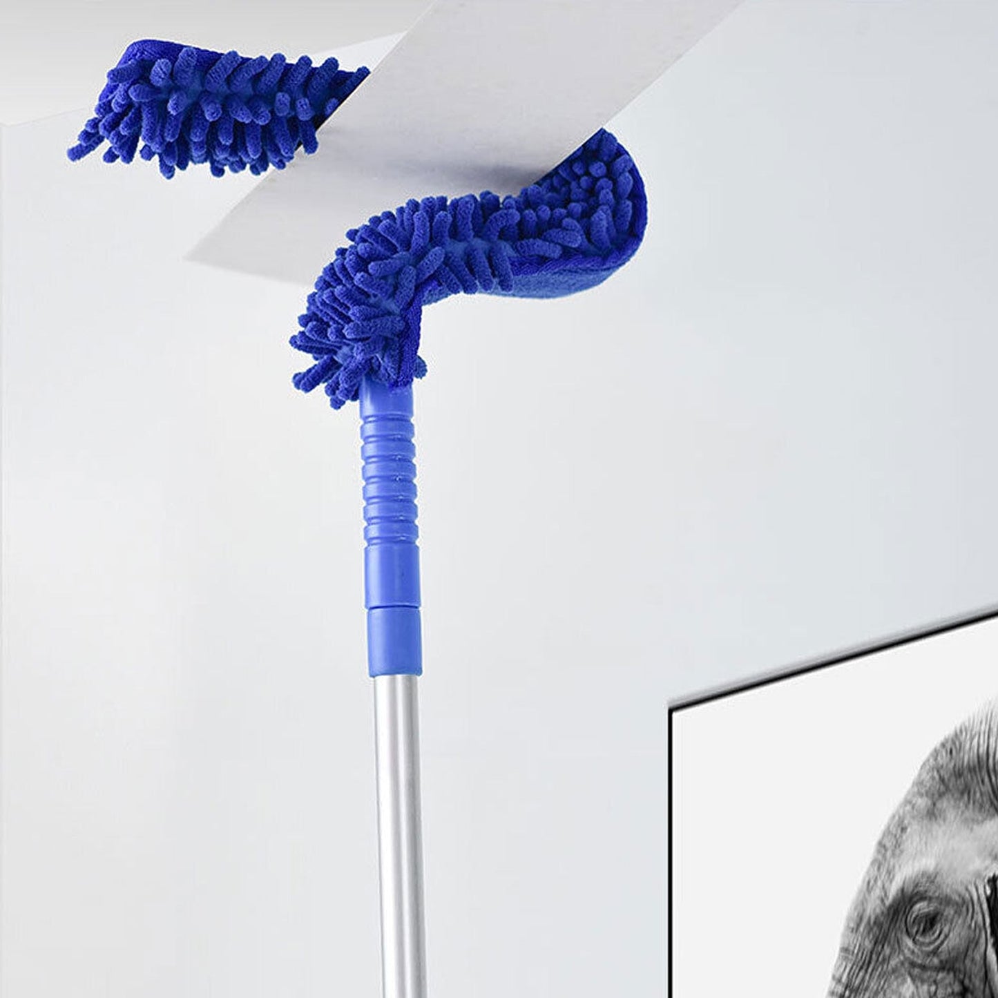 1 Set Flexible Duster Brush with Bendable Handle for Ceiling Fan Cleaning