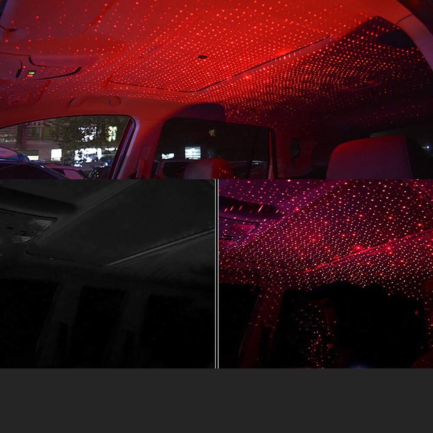 2pcs USB Mini Star LED Projector Light Night Atmosphere Lamp for Home and Car