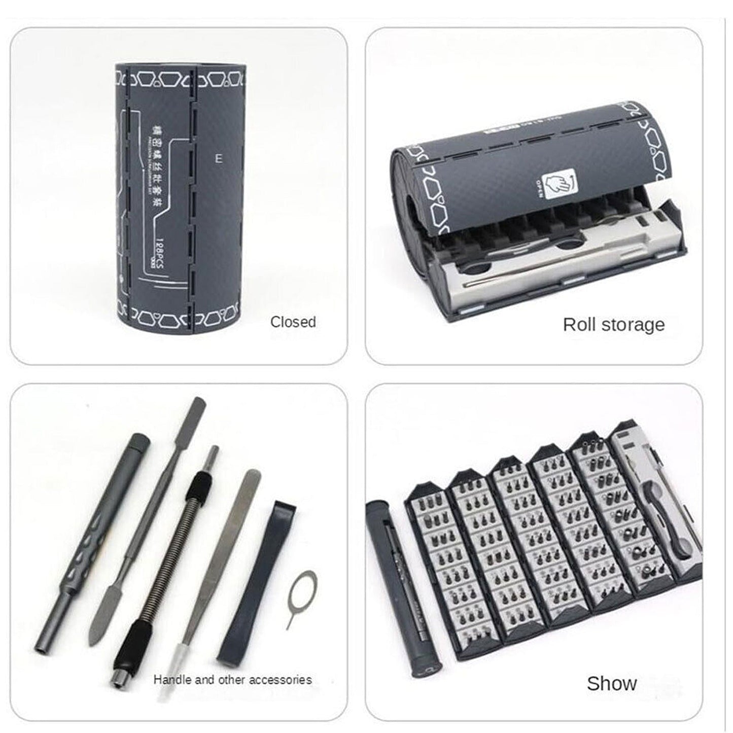 128 Pieces Electronics Repair Magnetic Screwdriver Set