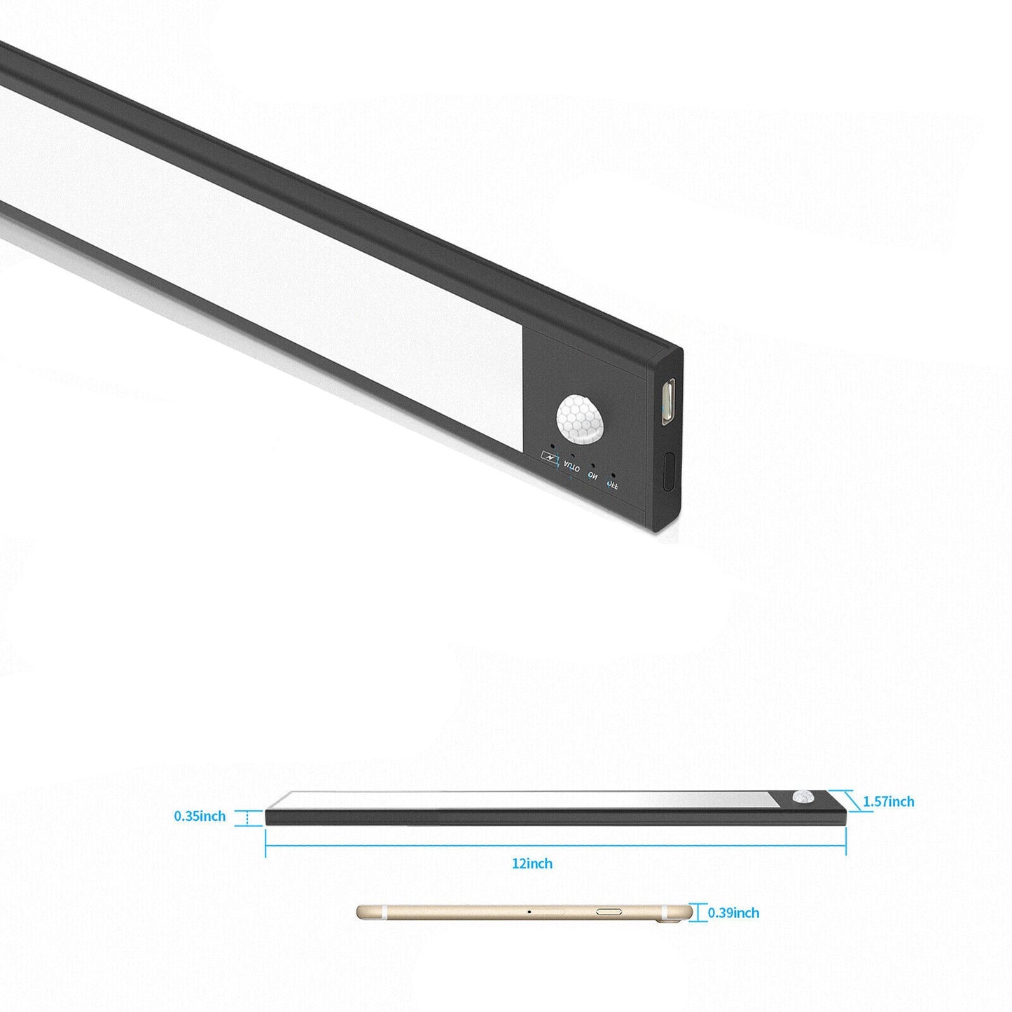 30cm Magnetic LED Under Cabinet Light with Motion Sensor Dimmable