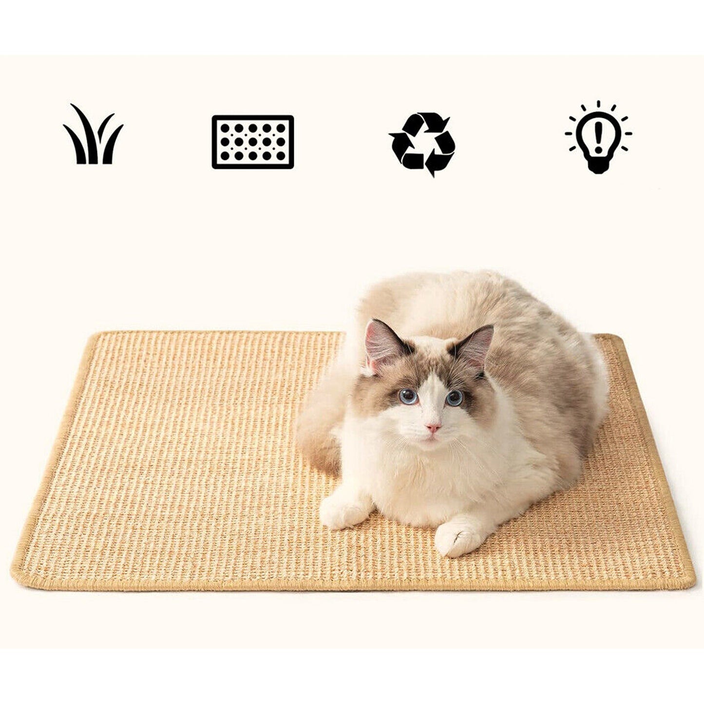 Natural Sisal Cat Scratcher Board for Sofa and Couch Protection