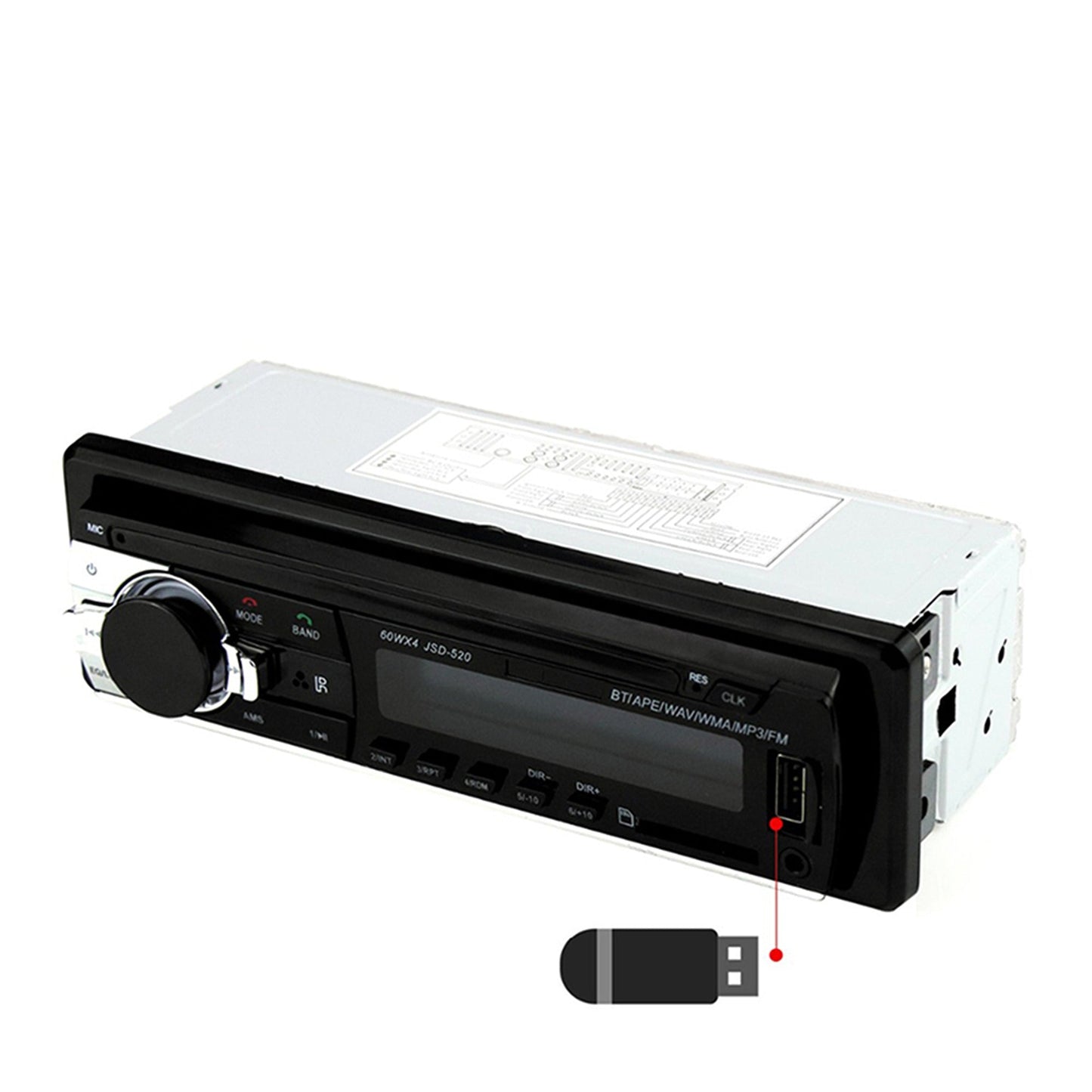 1Din Car Stereo with Bluetooth FM MP3 USB SD AUX Audio Player