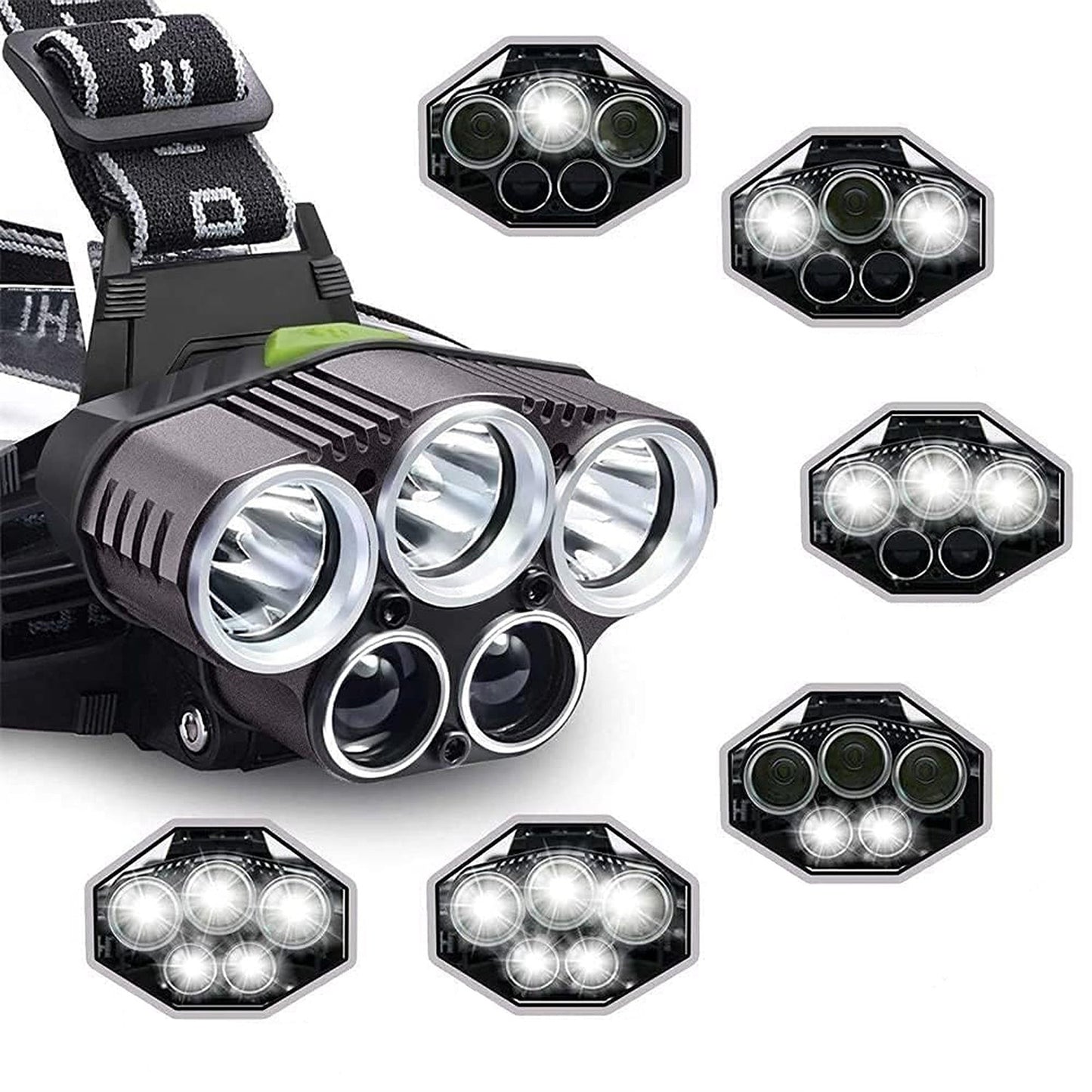 Ultra Bright Headlight Torch 5 Modes Rechargeable Flashlight 90000LM