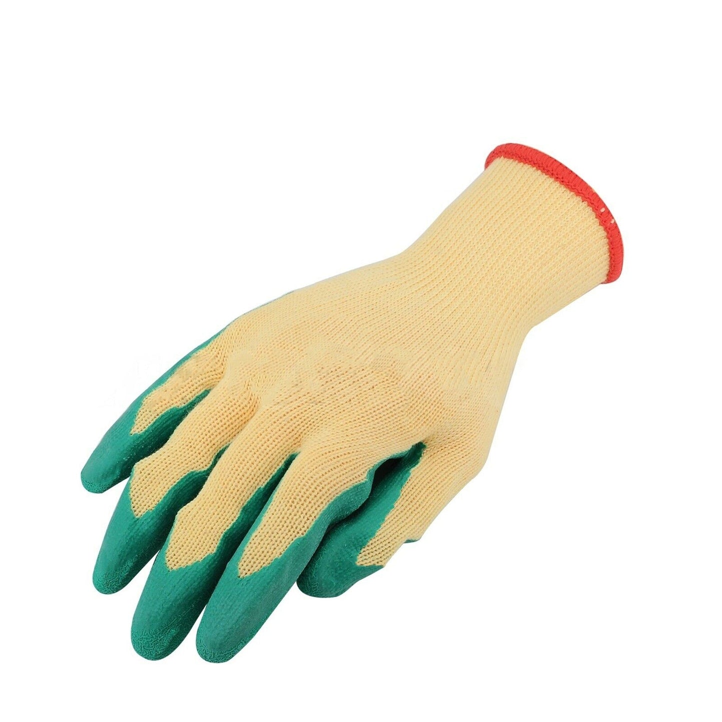 12 Pairs Non Slip Heavy Duty Rubber Coated Cotton Knit Work Gloves