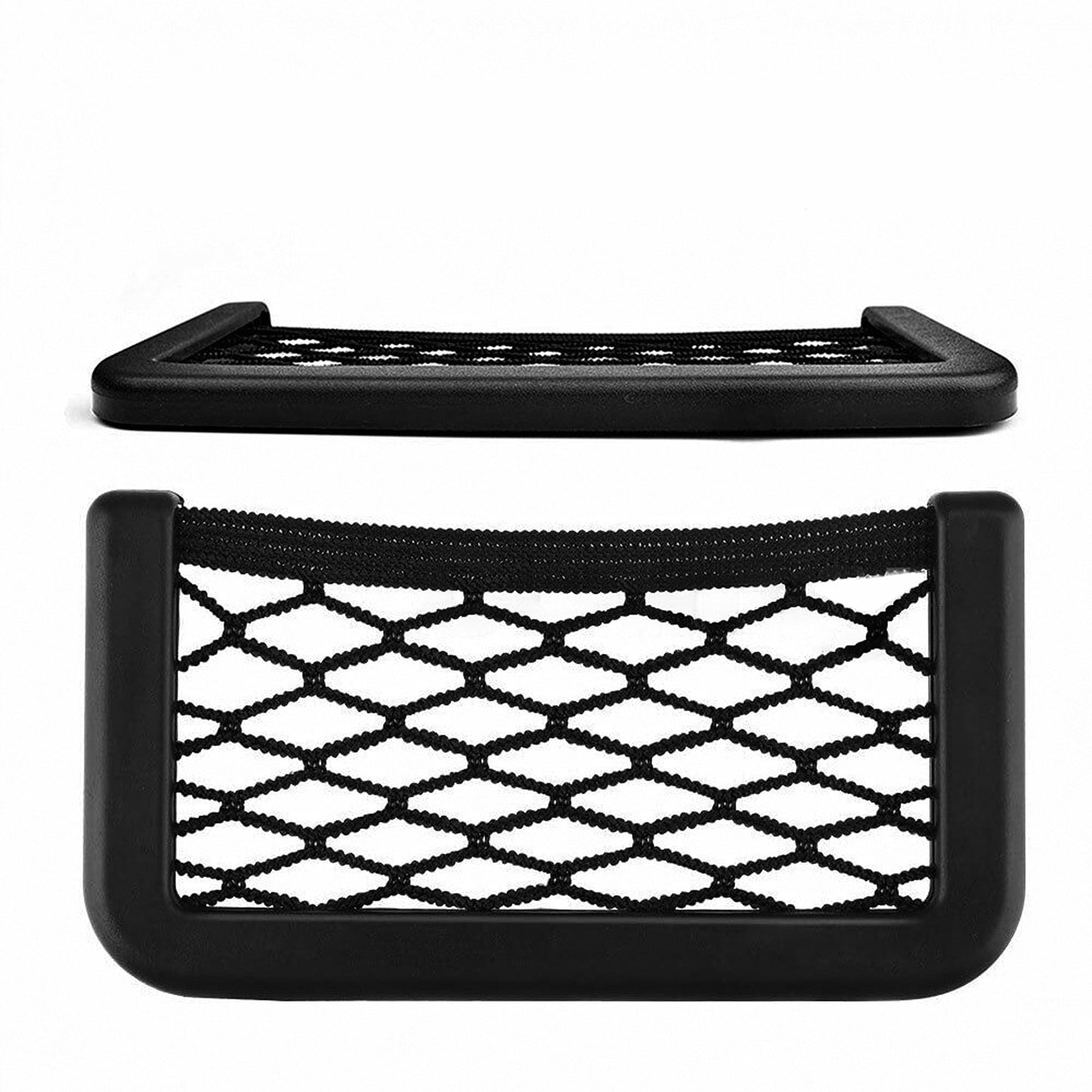 2pcs Car Storage Mesh Organizer Medium Black Truck Holder Pocket