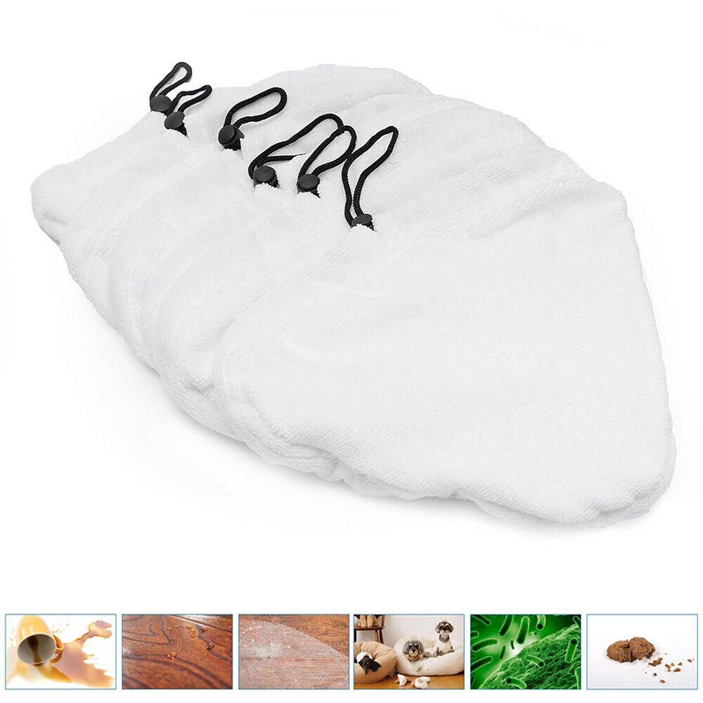 6-Pack Washable Microfiber Cloths for Steam Mop Floor Cleaning