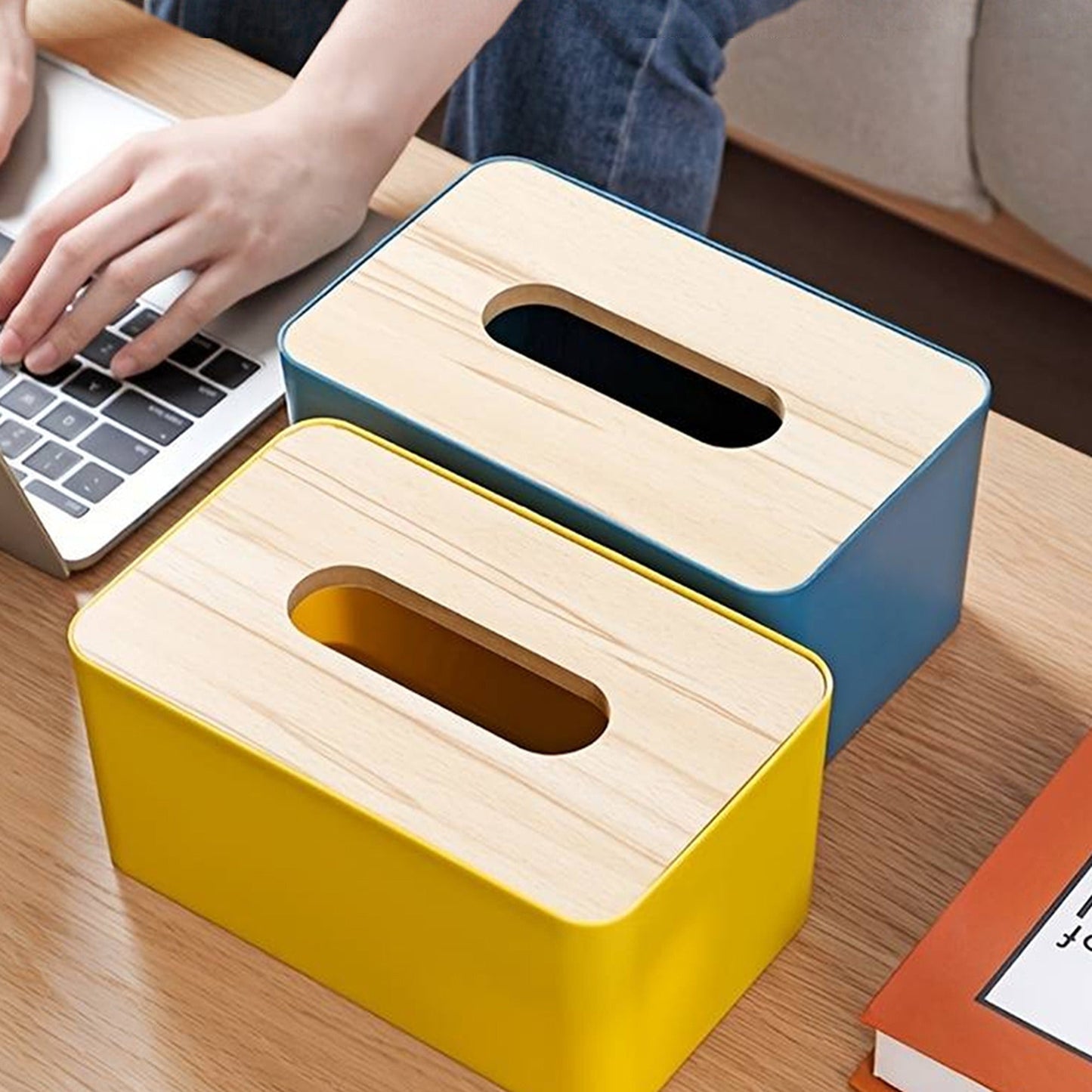 Wooden Tissue Box Cover Paper Napkin Storage Holder Dispenser