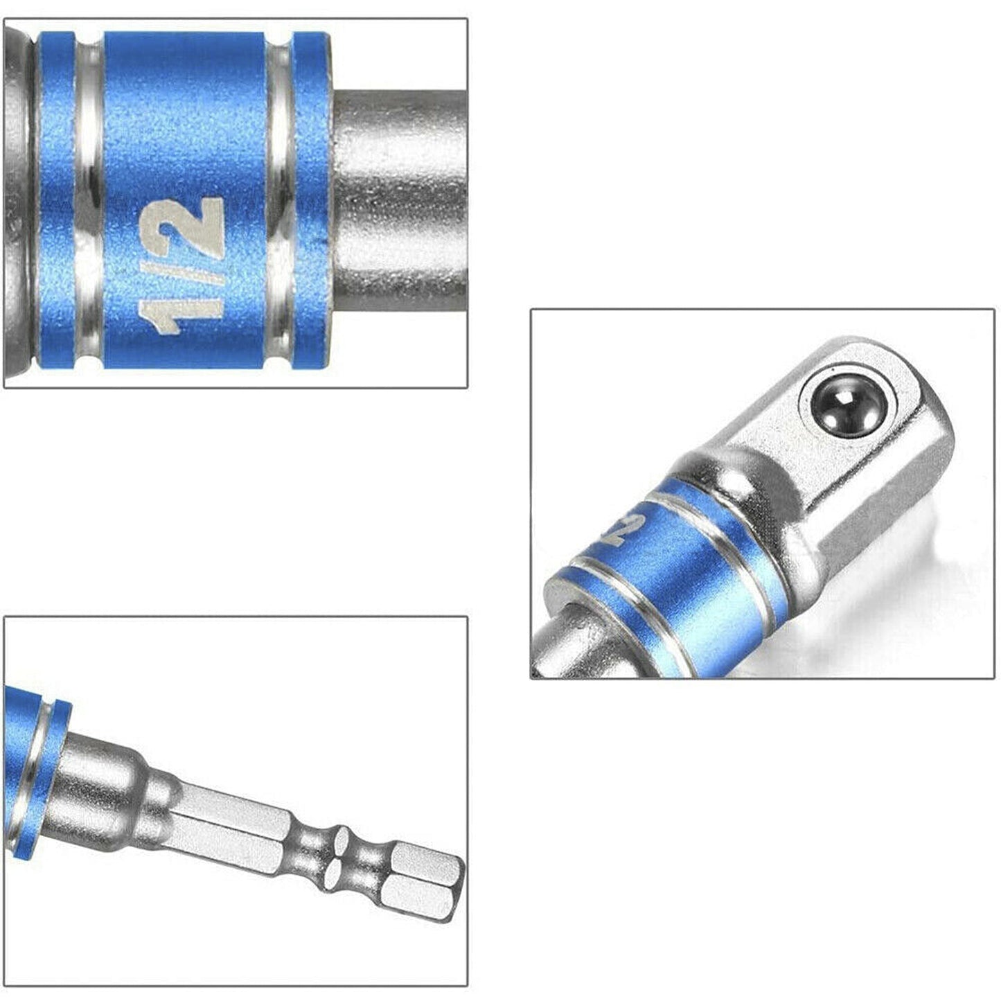 3pcs Impact Driver Socket Adaptor Set Hex Shank Drill Bits