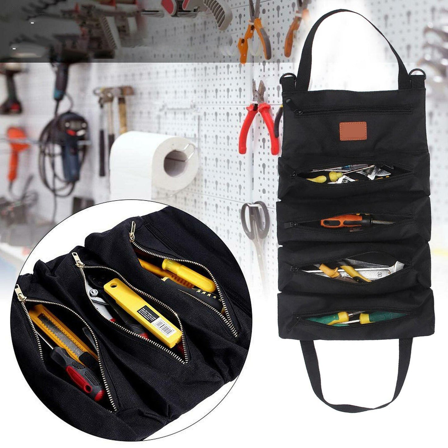 Super Big Canvas Tool Roll Large Organizer Bag for Wrench
