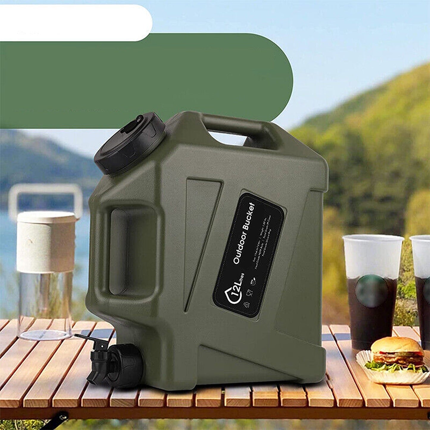 Portable Outdoor Camping Water Container with Tap 12L