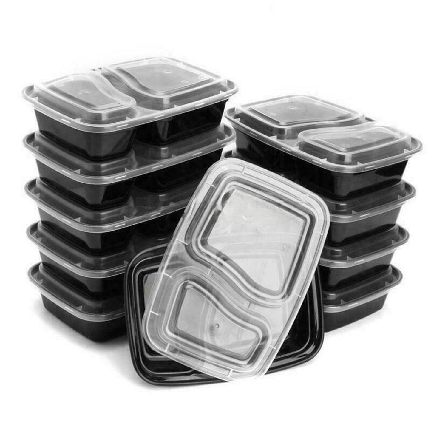 Microwavable Plastic Meal Prep Containers Take Away Food Boxes 10 to 30pcs