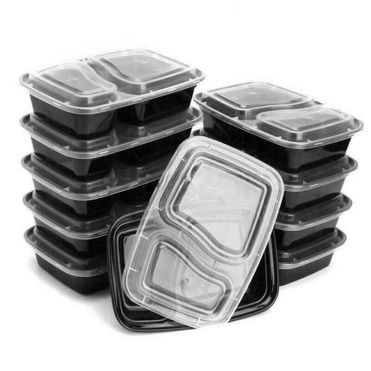 Microwavable Plastic Meal Prep Containers Take Away Food Boxes 10 to 30pcs