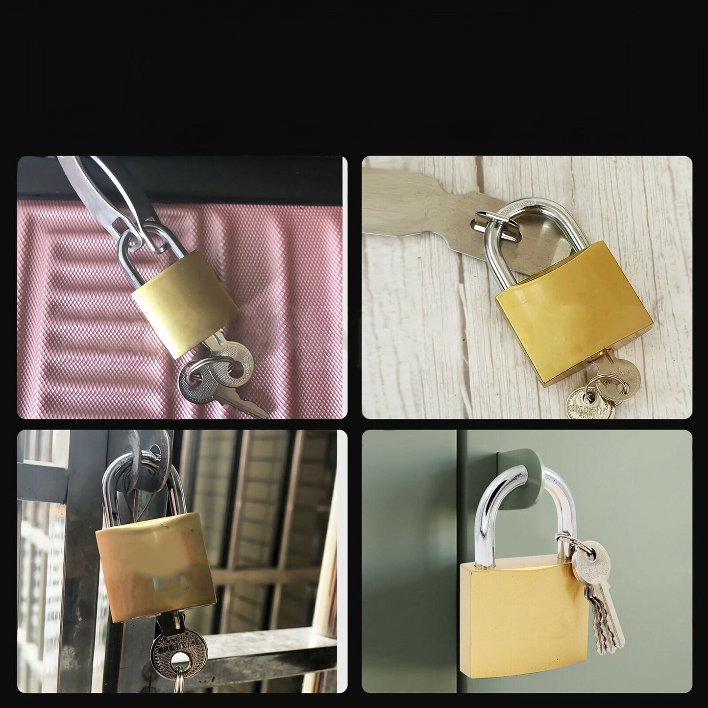 3pcs Triple Locking Levers Padlock with Hardened Steel Shackle