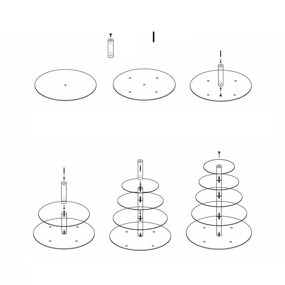 5-Tier Acrylic Serving Stand for Cupcakes and Parties