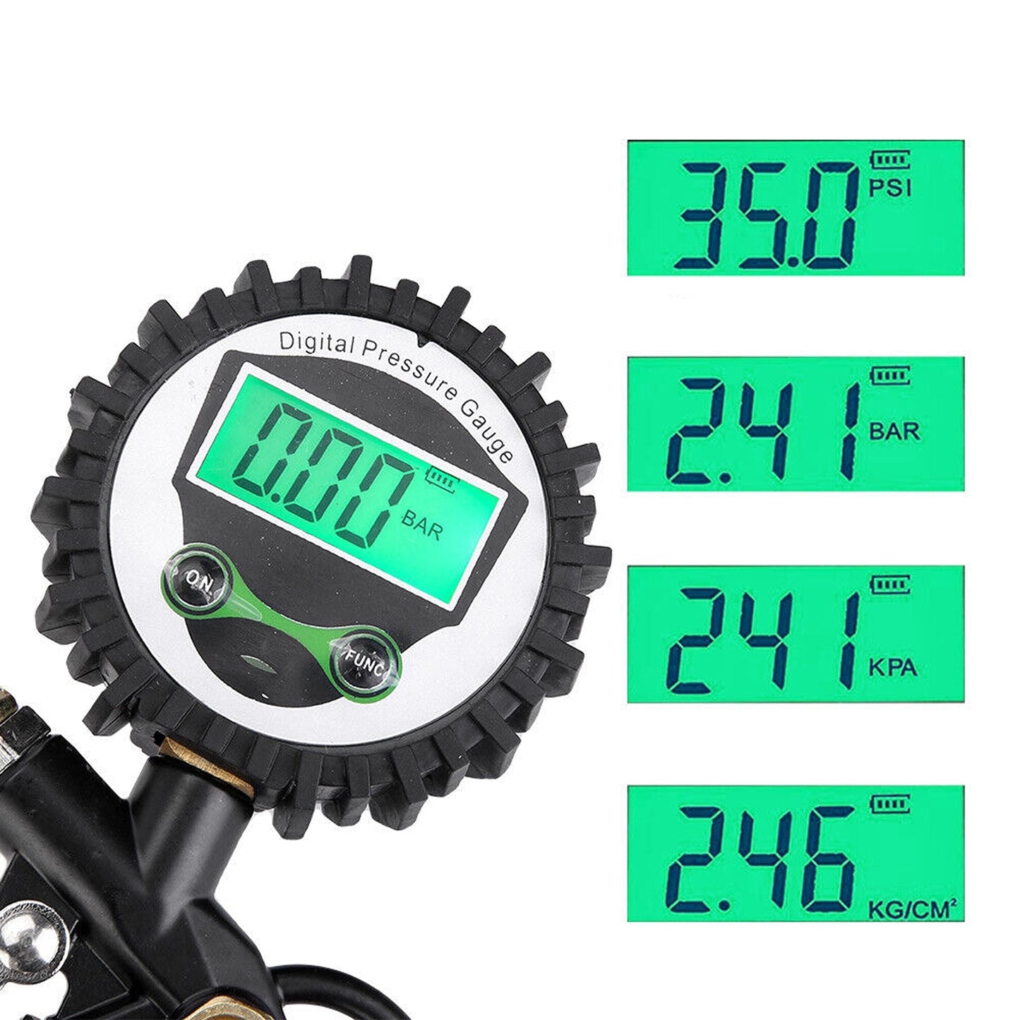 Digital Tyre Pressure Gauge with Air Inflator for Trucks and Cars