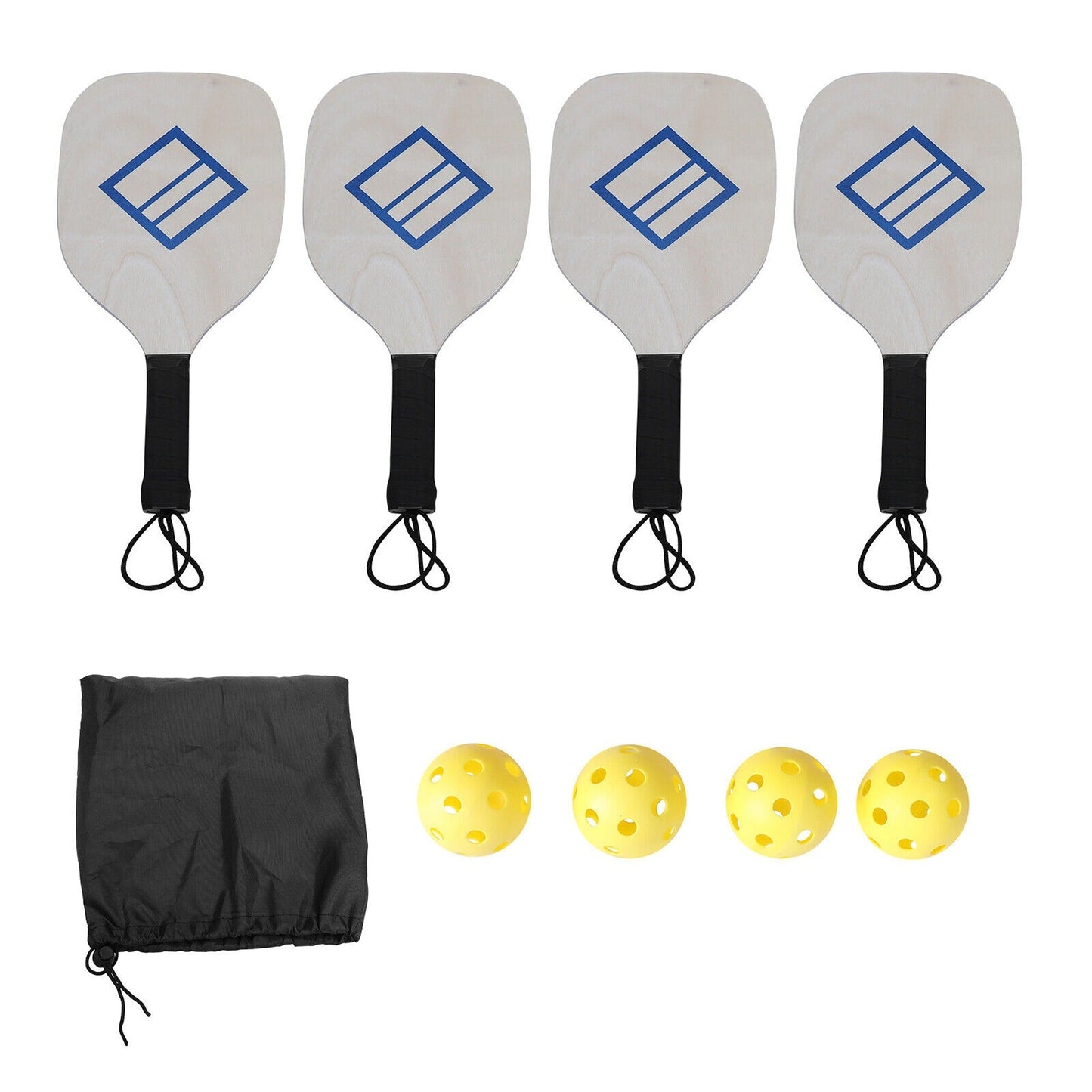 Outdoor Pickleball Paddle Set with Balls and Carrying Case
