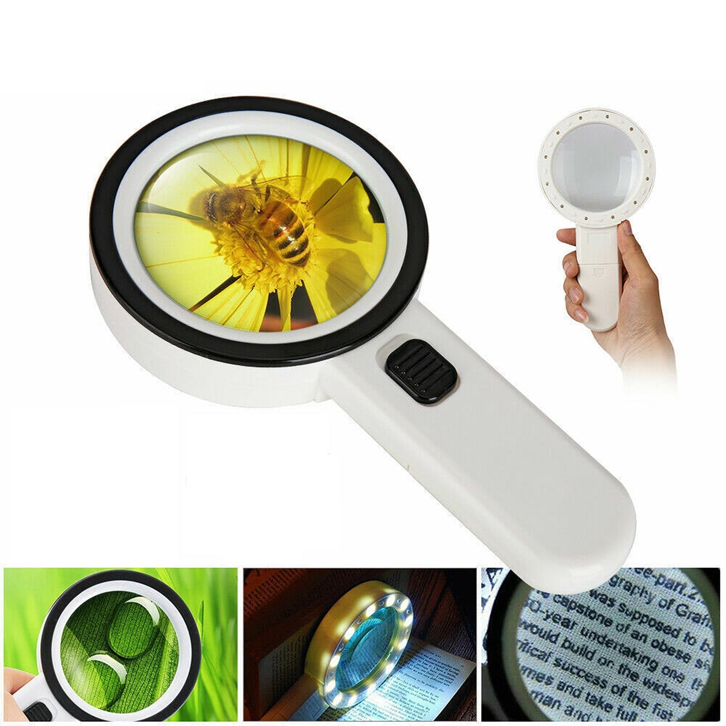 High Power LED Handheld Magnifying Glass with Light