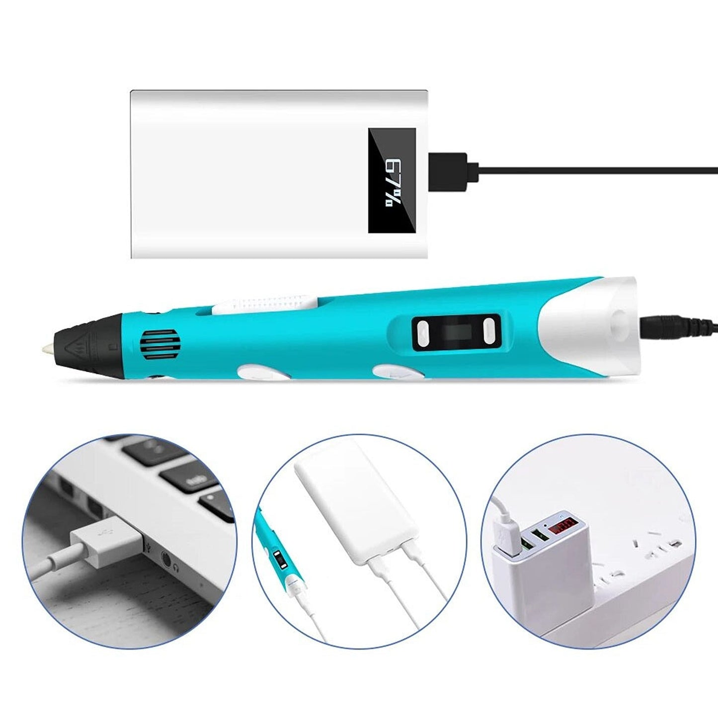 3D Doodle Pen with LCD Screen and Free Filaments Set