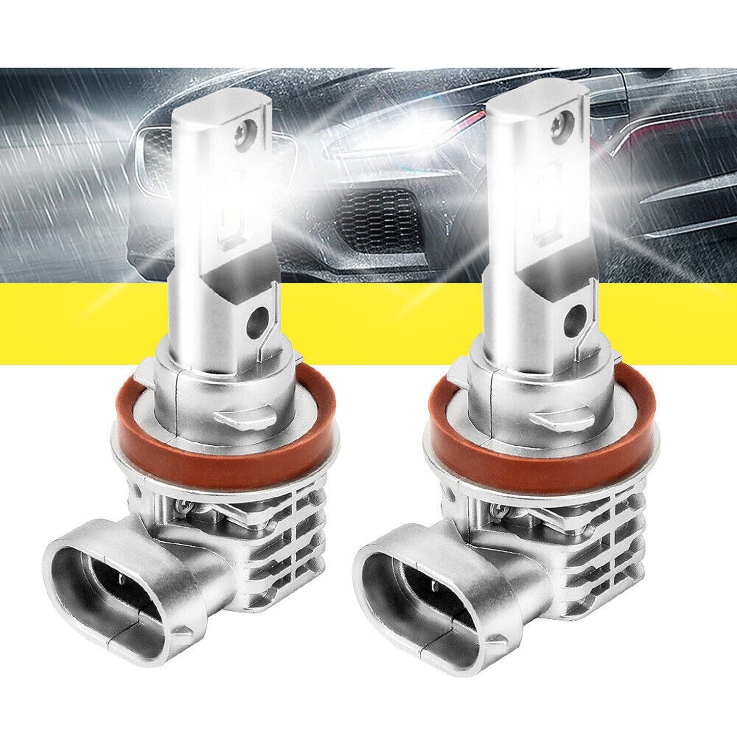 2pcs LED Headlight Conversion Kit H11 H8 H9 Bulbs for Fog and Low Beam 6500K