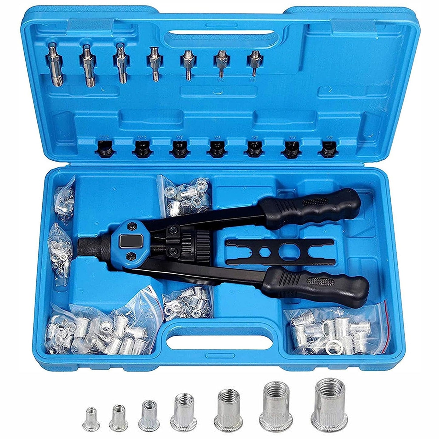 Heavy Duty Nutsert Gun Tool M3-12 Rivet Riveter Nutsert Kit Rivnut